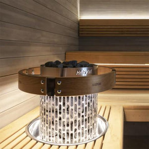 Harvia - Cilindro Half Series 6kW Stainless Steel Sauna Heater at 240V 1PH with Built-In Time and Temperature Controls