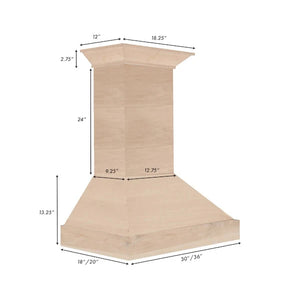 ZLINE - 30" Ducted Unfinished Wooden Wall Mount Range Hood (KBUF-30)