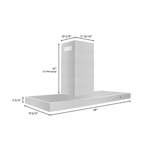 ZLINE - 48" Convertible Vent Wall Mount Range Hood in Stainless Steel (KE-48)