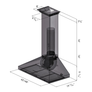 ZLINE - 42" Convertible Vent Wall Mount Range Hood in Stainless Steel with Crown Molding (KL3CRN-42)
