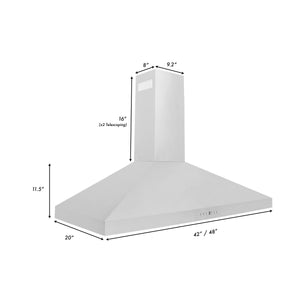 ZLINE - 42" Convertible Vent Wall Mount Range Hood in Stainless Steel (KL3-42)