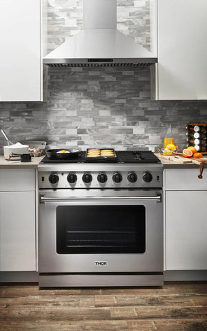 ThorKitchen - 36 Inch Freestanding Range in Stainless Steel