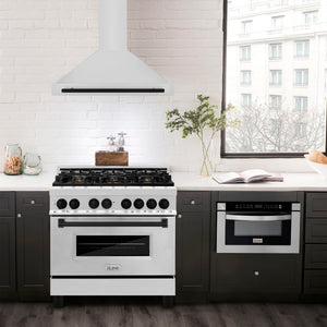 ZLINE - 36 in.Autograph Edition Convertible Stainless Steel Range Hood with Stainless Steel Shell and Matte Black Accents (KB4STZ-36-MB)
