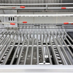 FORNO - Bulnes 40-Inch BBQ, 95,000 BTU, 5 Burners, Sear & Rotisserie Infrared with Side Burner, Stainless Steel Outdoor Kitchen with 1.8 cu.ft. Beverage Center & Black Granite Countertops