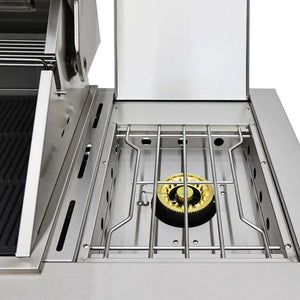 FORNO - Bulnes 40-Inch BBQ, 95,000 BTU, 5 Burners, Sear & Rotisserie Infrared with Side Burner, Stainless Steel Outdoor Kitchen with 1.8 cu.ft. Beverage Center & Black Granite Countertops