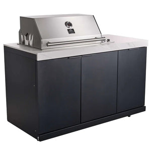 FORNO - Rimini Outdoor Kitchen: 30" BBQ 62,600 BTU, 4.8 cu.ft. Refrigerators, White Countertops