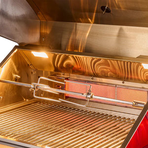 FORNO - Rimini Outdoor Kitchen: 30" BBQ 62,600 BTU, 4.8 cu.ft. Refrigerators, White Countertops