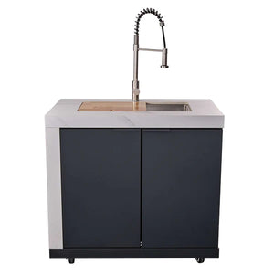 FORNO - Rimini Outdoor Kitchen: 30" BBQ 62,600 BTU, 4.8 cu.ft. Refrigerators, White Countertops