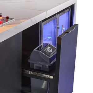 FORNO - Rimini Outdoor Kitchen: 30" BBQ 62,600 BTU, 4.8 cu.ft. Refrigerators, White Countertops