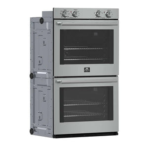 FORNO - Vomero 30-Inch Double Wall Oven, Stainless Steel, 10 cu.ft Total Capacity, 7100W Convection, Mechanical Controls, Self-Cleaning Function