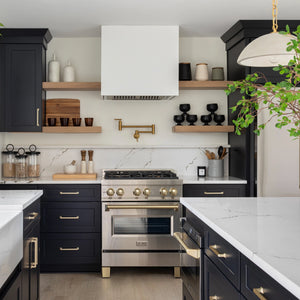 ZLINE - Autograph Edition 30 in. 4.0 cu. ft. Legacy Dual Fuel Range with 4 Burner Gas Cooktop and Electric Convection Oven in Stainless Steel and Polished Gold Accents