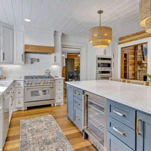 ZLINE - Autograph Edition 36 in. 4.6 cu. ft. Legacy Dual Fuel Range with 6 Burner Gas Cooktop and Electric Convection Oven in Stainless Steel and Champagne Bronze Accents