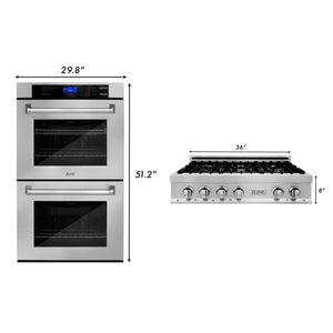 ZLINE - Kitchen Package with 36" Stainless Steel Rangetop and 30" Double Wall Oven (2KP-RTAWD36)