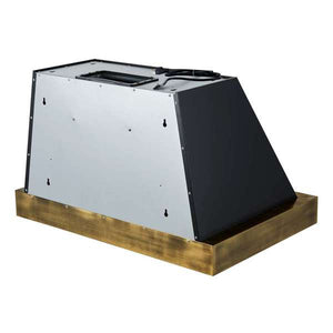 FORNO - Vittorio 36-Inch Wall Mount Range Hood, Black with Antique Brass Trim, 600 CFM Airflow, Dishwasher-Safe Baffle Filters, Remote Control, 3-Speed Fan, Bright LED Lighting