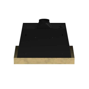 FORNO - Vittorio 36-Inch Wall Mount Range Hood, Black with Antique Brass Trim, 600 CFM Airflow, Dishwasher-Safe Baffle Filters, Remote Control, 3-Speed Fan, Bright LED Lighting