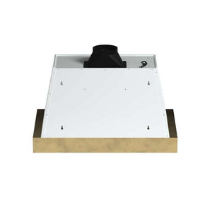 FORNO - Vittorio 36-Inch Wall Mount Range Hood, White with Antique Brass Trim