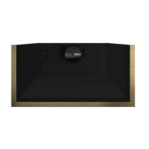 FORNO - Vittorio 48-Inch Wall Mount Range Hood, Black with Antique Brass Trim