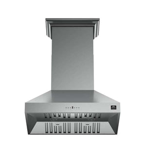 FORNO - Orvieto 36-Inch Wall Mount Range Hood, LED Lighting, Heavy Duty, Stainless Steel
