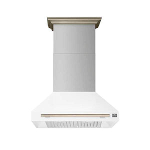 FORNO - Aria 36 Inch Wall-Mounted Range Hood in White