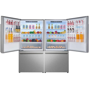 FORNO - Milano 2-Piece 62-Inch Freestanding Dual Bottom Freezer Refrigerator, Stainless Steel – 34.4 cu.ft, Touch Control, Ice Maker