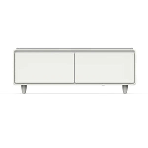 FORNO - Evoluto Tavolo 51-Inch White Smart Coffee Table – Dual Refrigerator Drawers, Bluetooth 5.0 Audio, Wireless Charging & RGB Ambient Light