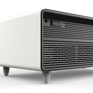FORNO - Evoluto Tavolo 51-Inch White Smart Coffee Table – Dual Refrigerator Drawers, Bluetooth 5.0 Audio, Wireless Charging & RGB Ambient Light