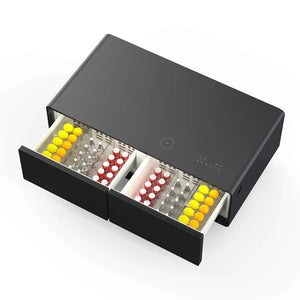 FORNO - Evoluto Tavolo 51-Inch Black Smart Coffee Table – Dual Refrigerator Drawers, Bluetooth 5.0 Audio, Wireless Charging & RGB Ambient Light