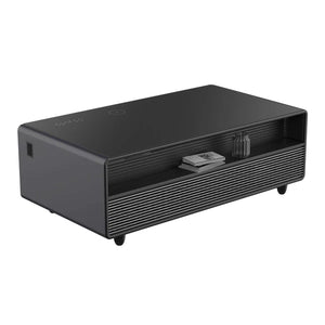 FORNO - Evoluto Tavolo 51-Inch Black Smart Coffee Table – Dual Refrigerator Drawers, Bluetooth 5.0 Audio, Wireless Charging & RGB Ambient Light