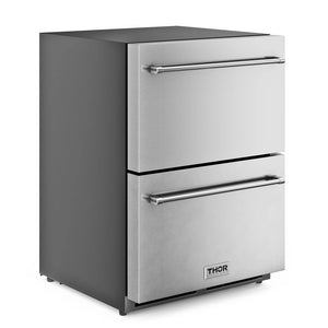 ThorKitchen - 24" Under Counter Double Drawer Freezer