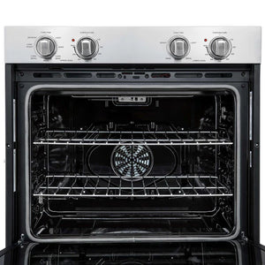 FORNO - Vomero 30-Inch Double Wall Oven, Stainless Steel, 10 cu.ft Total Capacity, 7100W Convection, Mechanical Controls, Self-Cleaning Function
