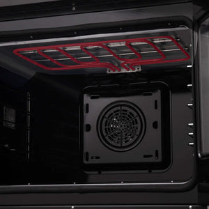 FORNO - Asti 30-Inch Double Electric Wall Oven with Upper French Doors in Black & Antique Brass, 7.36 cu. ft. Dual True Convection, 7,200W, Air Fry, Sous Vide, Self-Clean