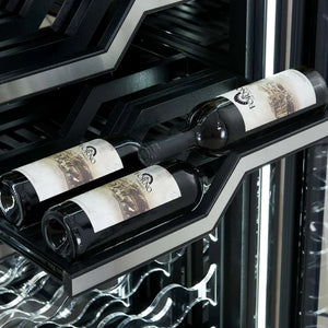 FORNO - Abruzzo 48-Inch Dual Zone Wine Cellar, 102 Bottles, 24 cu. ft., Clear Acrylic Holders & Stainless Trim Shelves