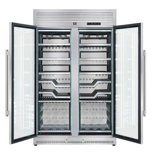 FORNO - Abruzzo 48-Inch Dual Zone Wine Cellar, 102 Bottles, 24 cu. ft., Clear Acrylic Holders & Stainless Trim Shelves