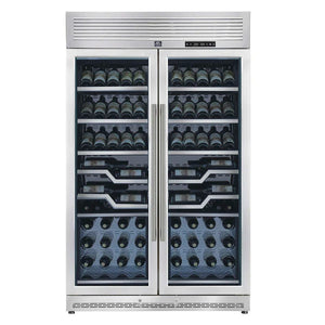 FORNO - Abruzzo 48-Inch Dual Zone Wine Cellar, 102 Bottles, 24 cu. ft., Clear Acrylic Holders & Stainless Trim Shelves