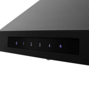 ZLINE - 48" Convertible Vent Wall Mount Range Hood in Black Stainless Steel with Crown Molding (BSKBNCRN-48)