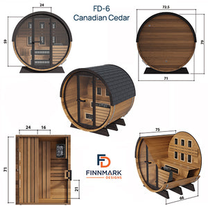 Finnmark - Cedar Combination Barrel Sauna FD-6