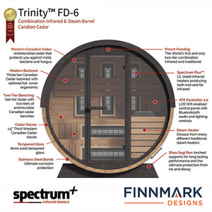 Finnmark - Cedar Combination Barrel Sauna FD-6