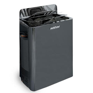 Harvia - The Wall Series, 8kW, Black Stainless Steel Sauna Heater, 240V 1PH