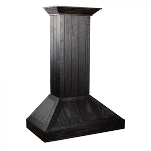 ZLINE - 30" Wooden Convertible Vent Wall Mount Range Hood in Rustic Dark Finish - Includes Motor (KPDD-30)