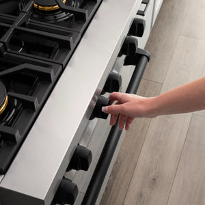 ZLINE - Autograph Edition 30 in. 4.0 cu. ft. Legacy Dual Fuel Range with 4 Burner Gas Cooktop and Electric Convection Oven in Stainless Steel and Matte Black Accents