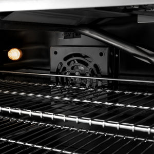 ZLINE - Autograph Edition 48 in. 6.7 cu. ft. Select Double Oven Gas Range with 8 Burner Cooktop in Satin Stainless Steel with Black Matte Doors and Polished Gold Accents