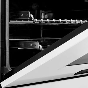 ZLINE - Autograph Edition 48 in. 6.0 cu. ft. Legacy Dual Fuel Range with 7 Burner Gas Cooktop and 2 Electric Ovens in Stainless Steel with White Matte Doors and Matte Black Accents