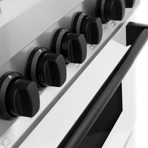 ZLINE - Autograph Edition 48 in. 6.0 cu. ft. Legacy Dual Fuel Range with 7 Burner Gas Cooktop and 2 Electric Ovens in Stainless Steel with White Matte Doors and Matte Black Accents