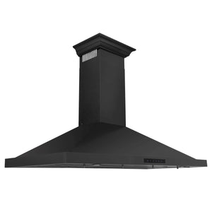 ZLINE - 48" Convertible Vent Wall Mount Range Hood in Black Stainless Steel with Crown Molding (BSKBNCRN-48)