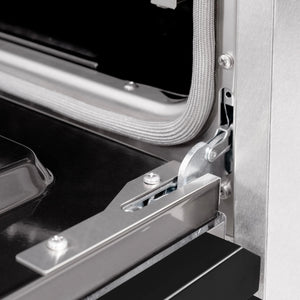 ZLINE - 30 in. 4.2 cu. ft. Classic Dual Fuel Range with 4 Burner Gas Cooktop and Electric Convection Oven in Satin Stainless Steel with Black Matte Door