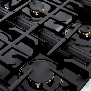 ZLINE - 36 in. 5.2 cu. ft. Classic Dual Fuel Range with Gas Cooktop and Electric Convection Oven in Stainless Steel with 6 Brass Burners