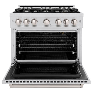 ZLINE - 36 in. 5.2 cu. ft. Classic Gas Range with 6 Burner Cooktop and Convection Gas Oven in Stainless Steel (CGR36)