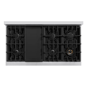 ZLINE - 48 in. 6.7 cu. ft. Classic Double Oven Gas Range with 8 Burner Cooktop in Stainless Steel (CGR48)