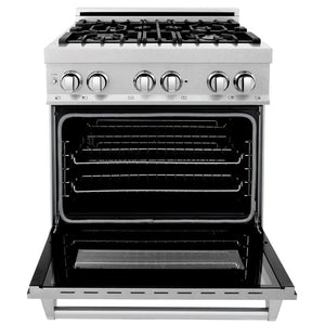 ZLINE - 30 in. 4.0 cu. ft. Legacy Dual Fuel Range with 4 Burner Gas Cooktop and Electric Convection Oven in Satin Stainless Steel