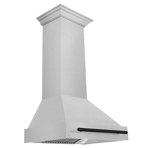 ZLINE - Autograph Edition 30 in. Satin Stainless Steel Wall Mount Range Hood with Matte Black Handle